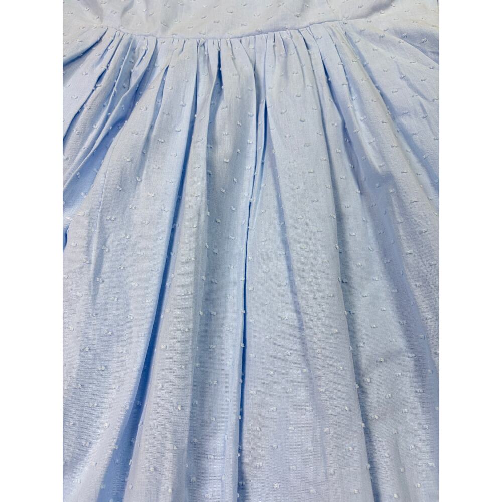 Lake light blue midi sundress. swiss dots, pleated straps. Size XS. cottagecore - Picture 2 of 5